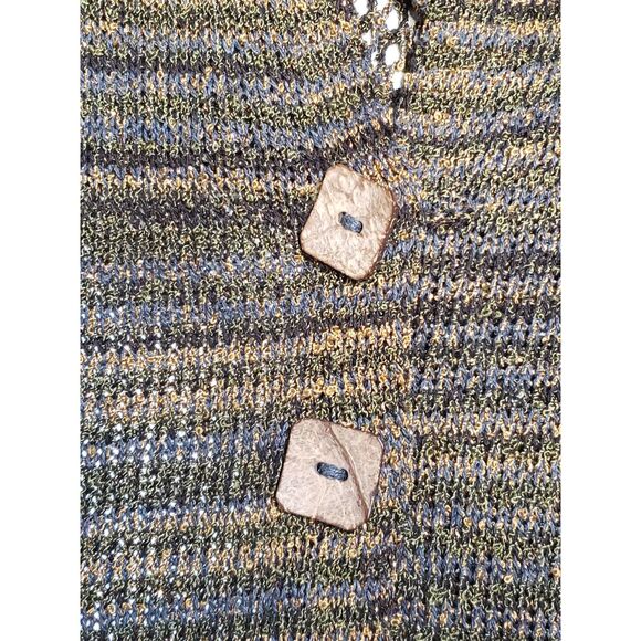 Georgina Estefania Green Tan Gold Button Up Shawl Shrug One Size - Picture 7 of 7